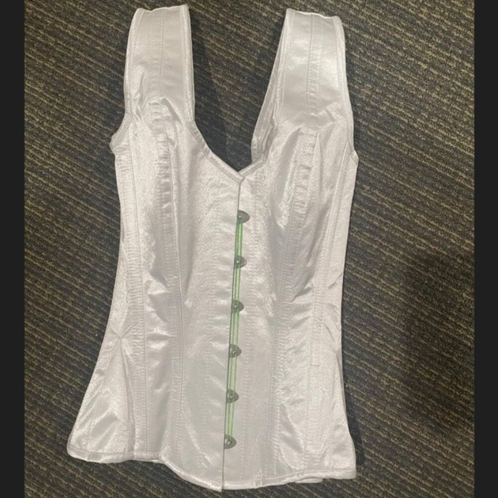 NEW White Overbust Corset with Straps